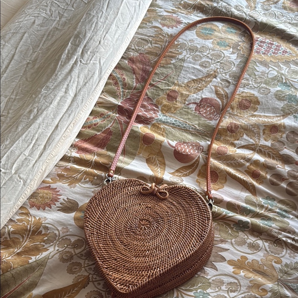 Anthropologie Brown Crossbody Bag with Artisanal Woven Design NWT - Picture 2 of 8